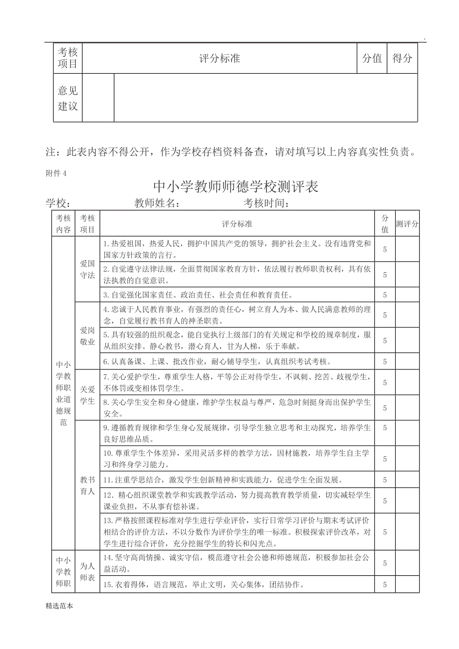 中小学(幼儿园)教师职称四方评价表.doc_第4页