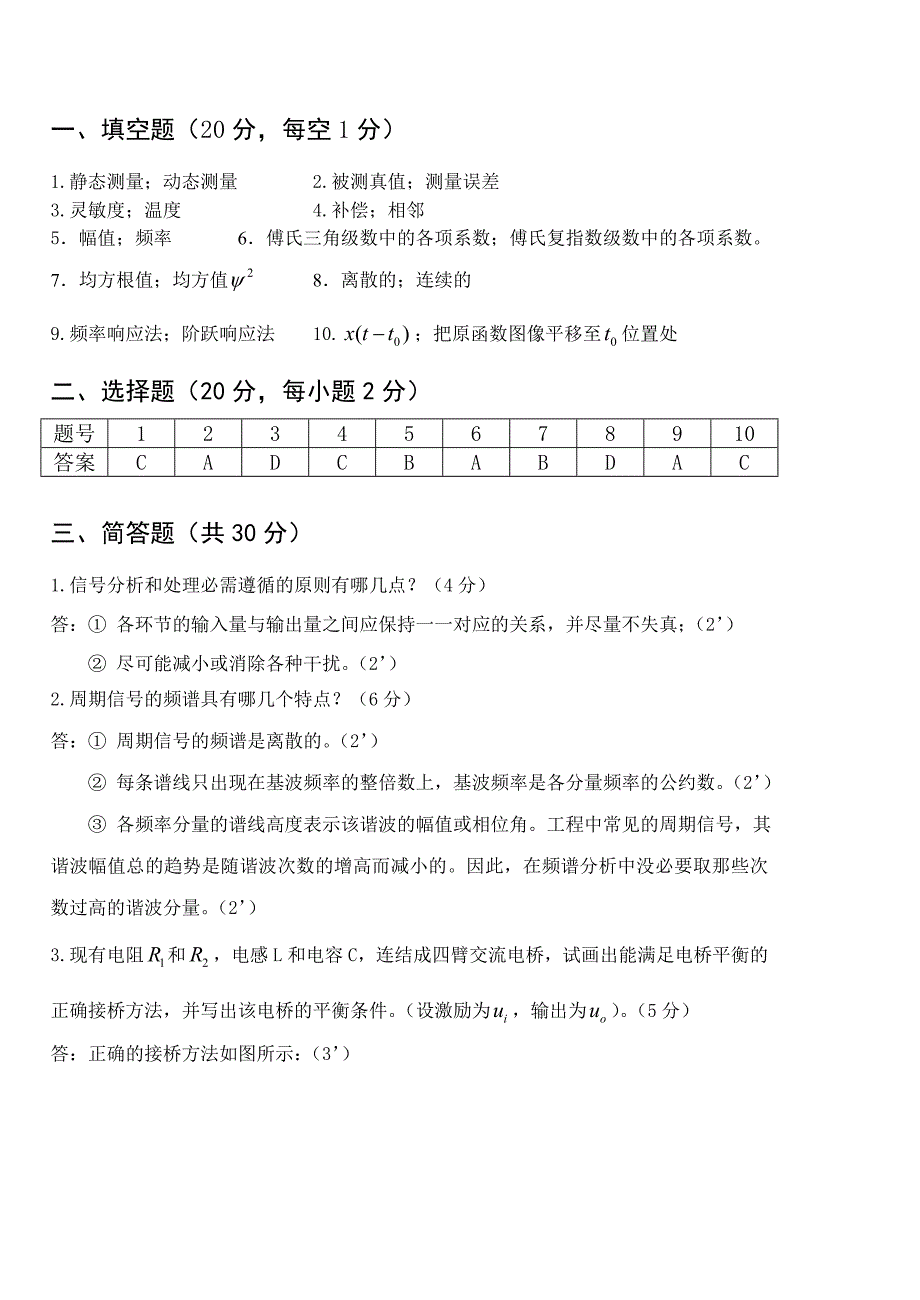 机械工程测试技术基础试题C及答案02_第4页