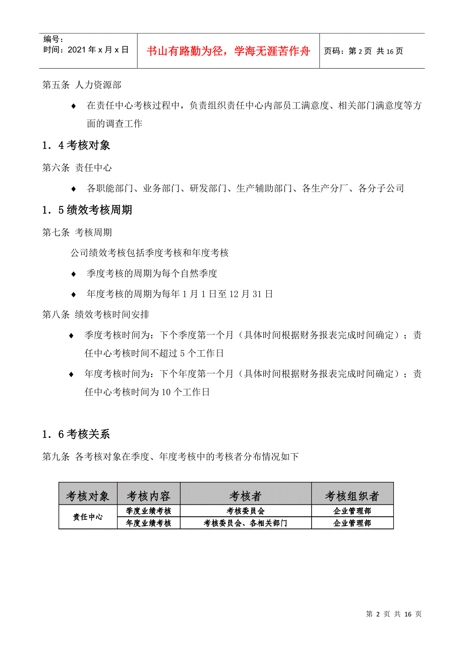 宁波贝发集团有限公司责任中心考核手册_第4页