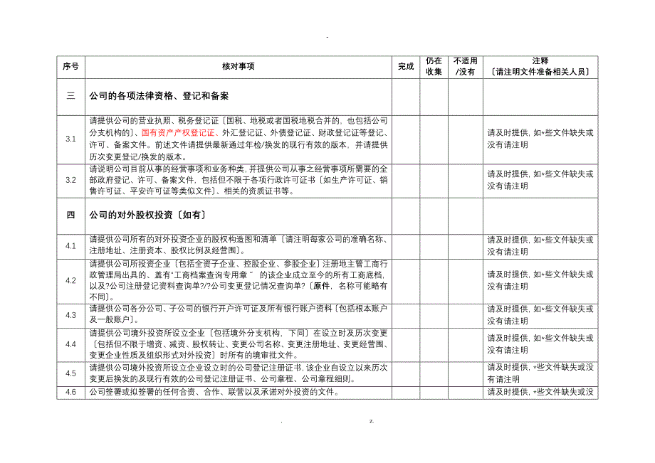 尽职调查资料清单_第4页