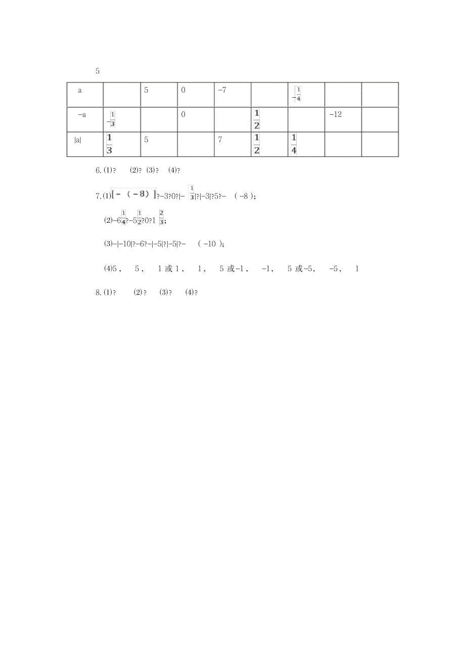 2023年初一数学绝对值练习题_第5页