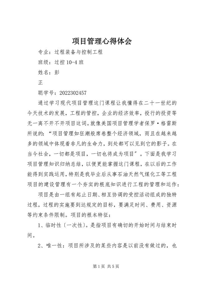 2023年项目管理心得体会4.docx