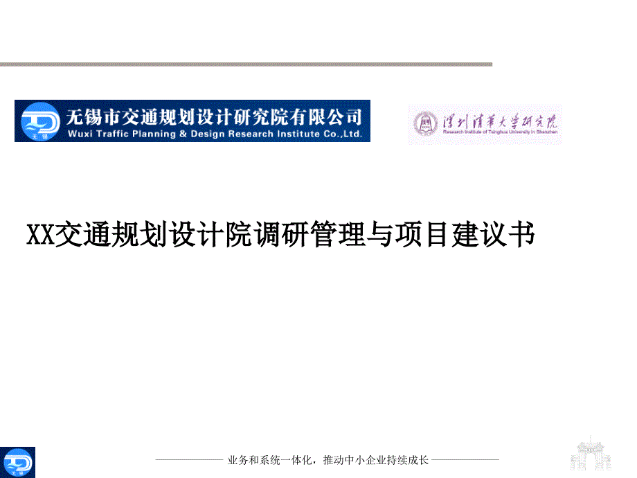 XX交规院调研及人力资源项目建议书_第1页