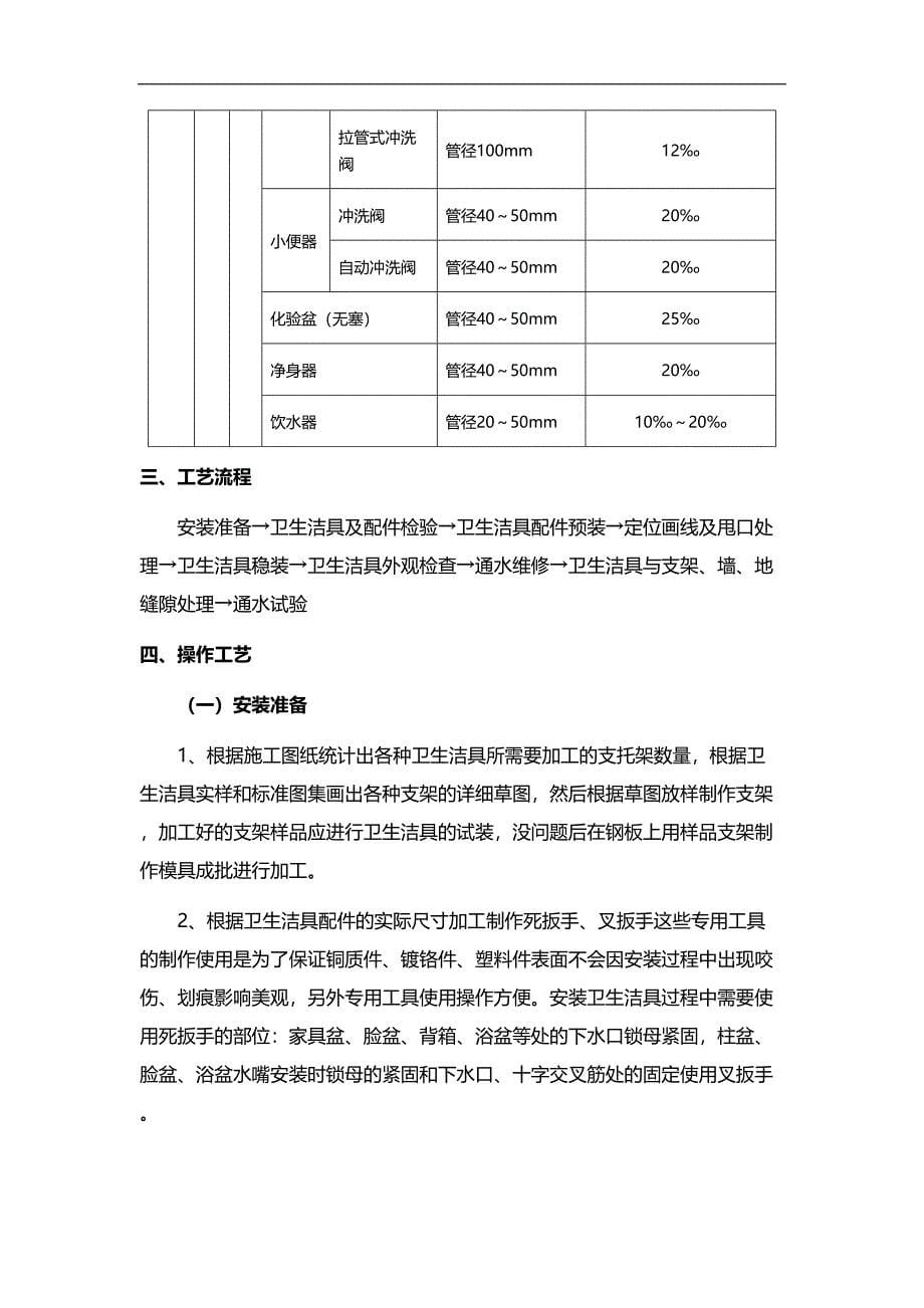 卫生洁具安装工程施工方案(DOC 14页)_第5页