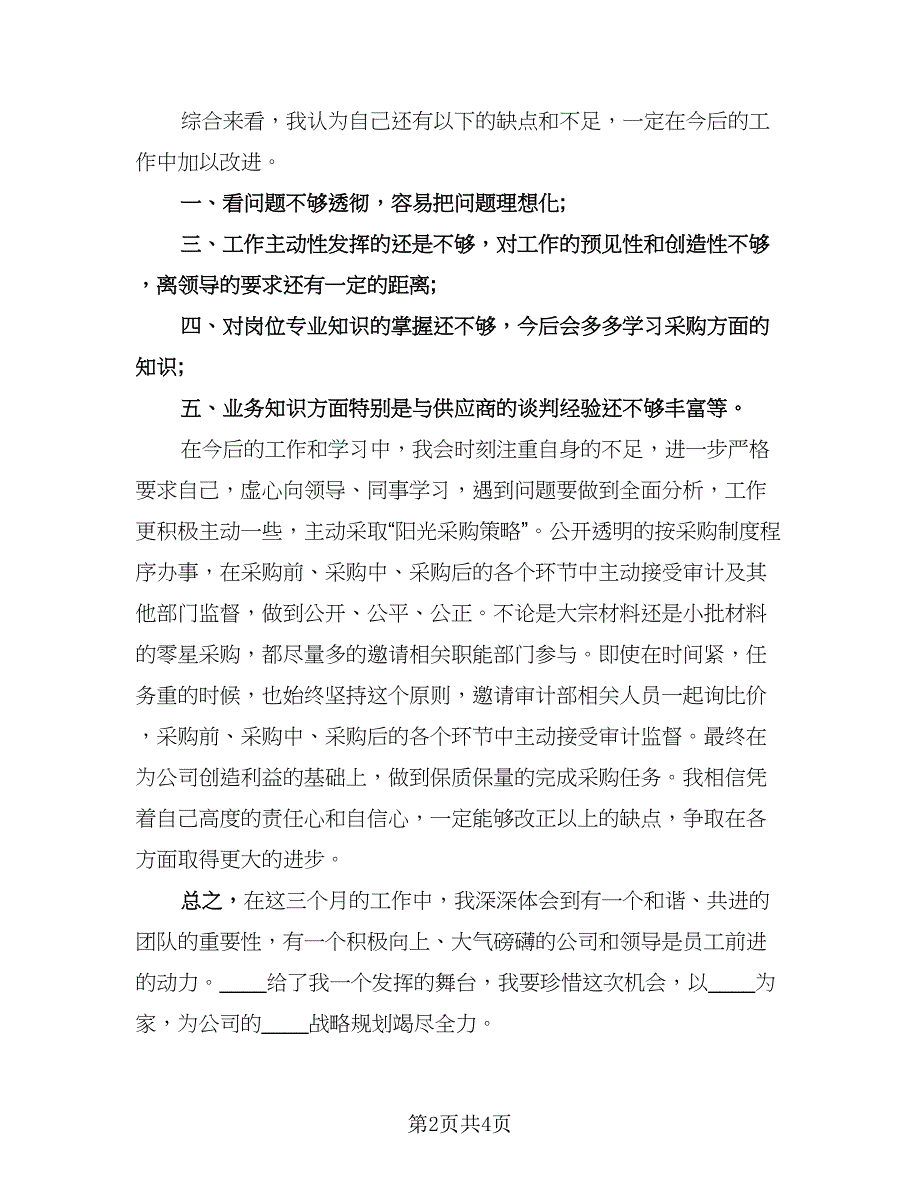 采购员个人实习期工作总结模板（2篇）.doc_第2页