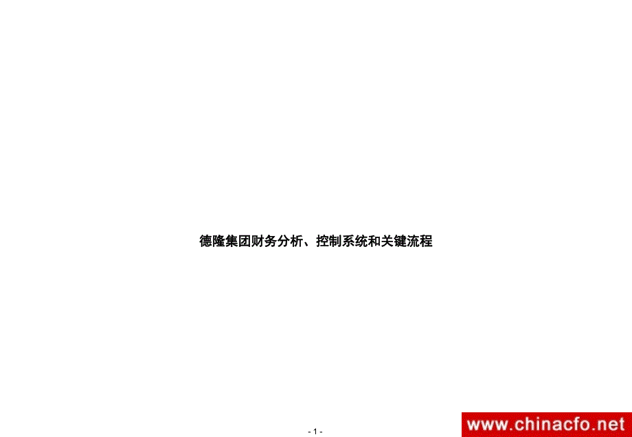 德隆集团财务分析控制系统ppt课件_第1页