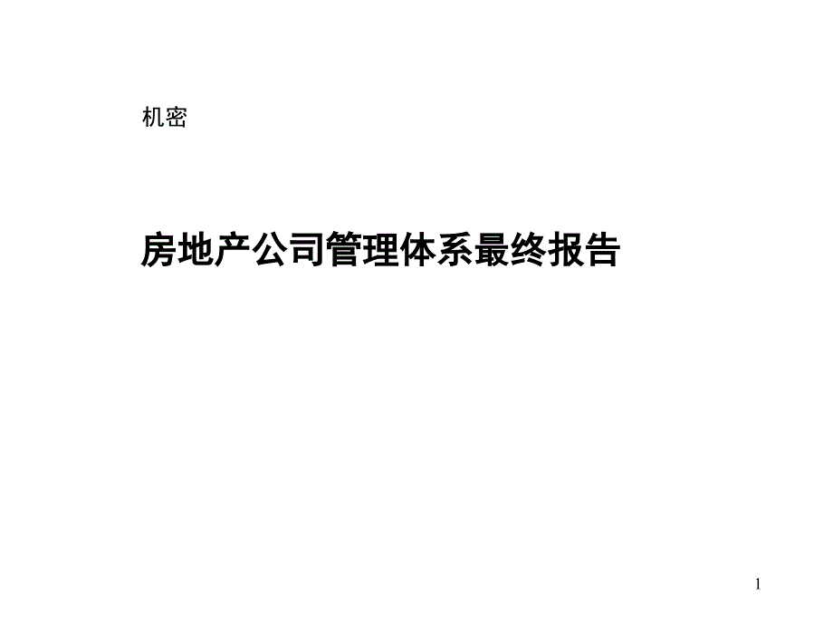 房地产公司管理体系最终报告_第1页