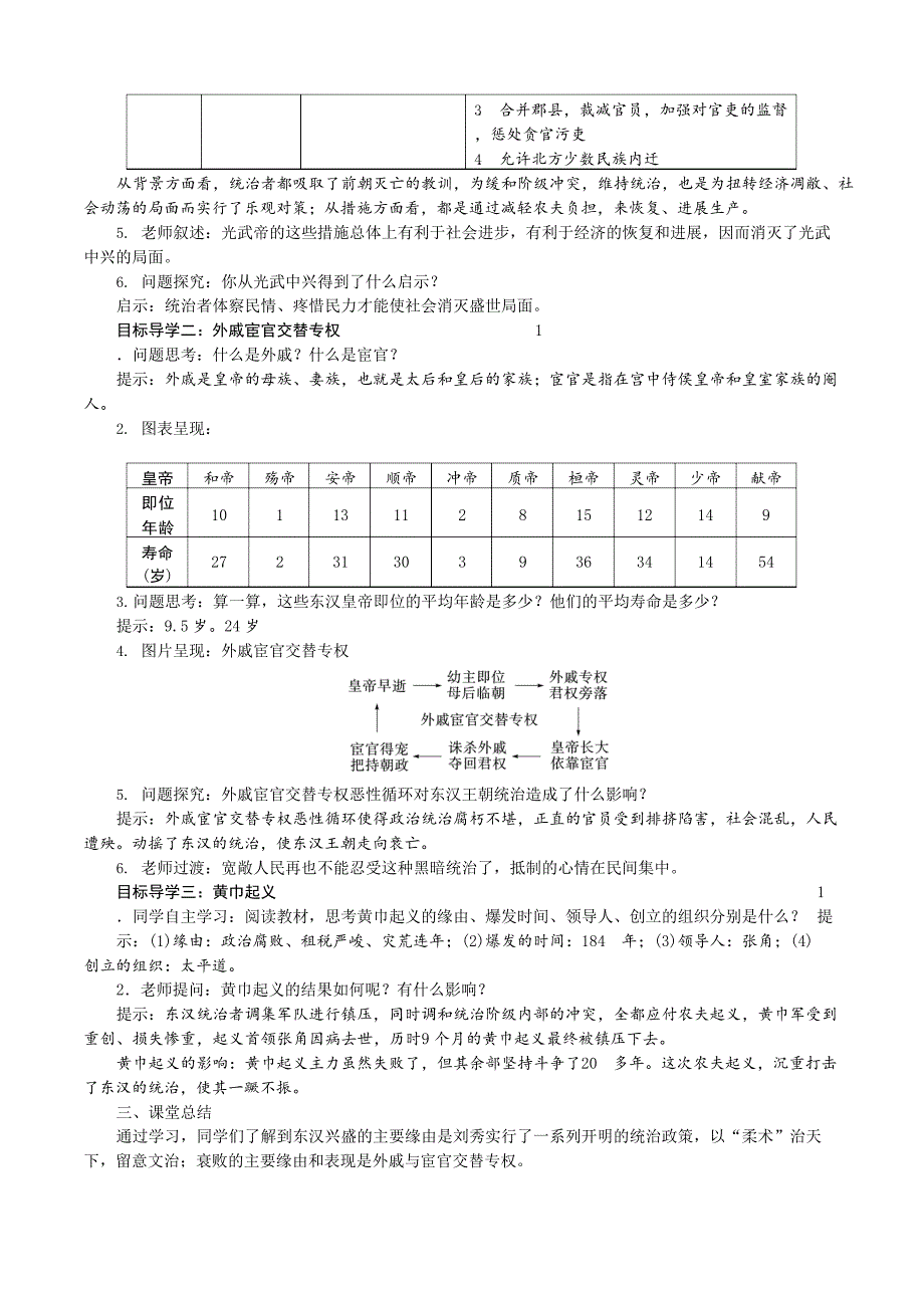 人教版七年级上册历史--第13课-东汉的兴衰-教案.docx_第2页