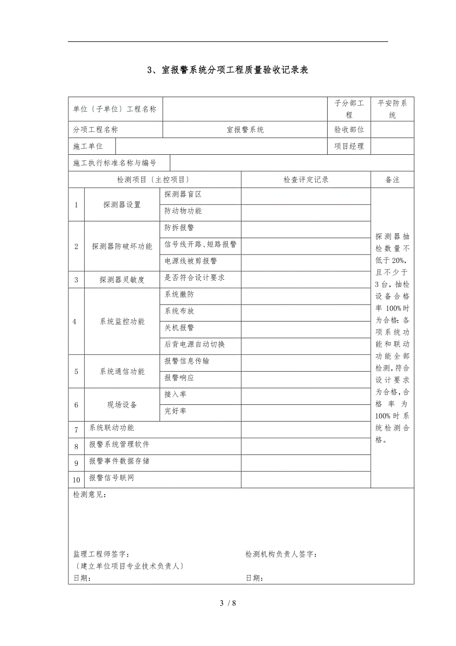 小区智能化系统工程质量验收记录表_第3页