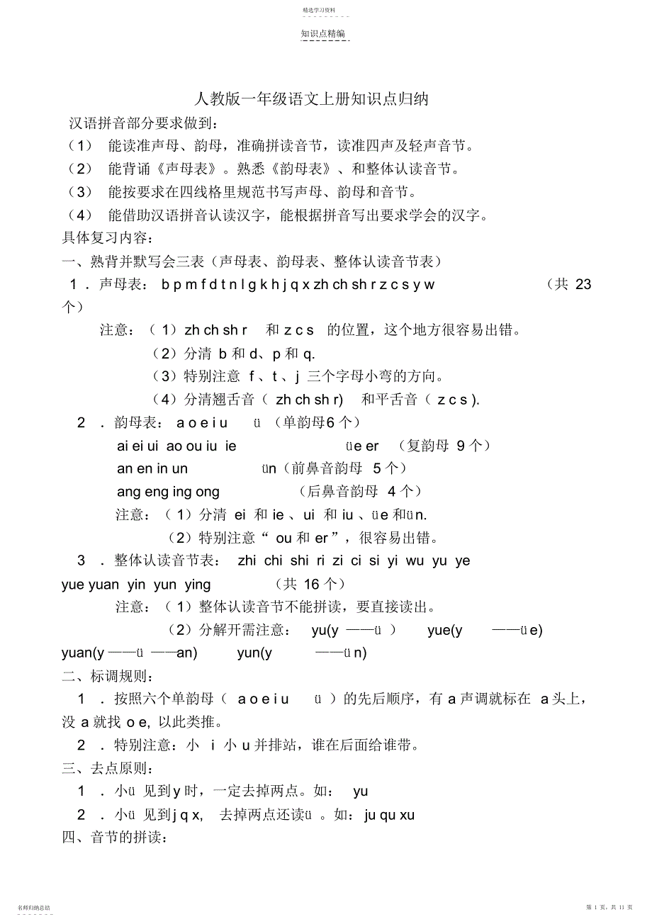 2022年语文上册知识点整理_第1页