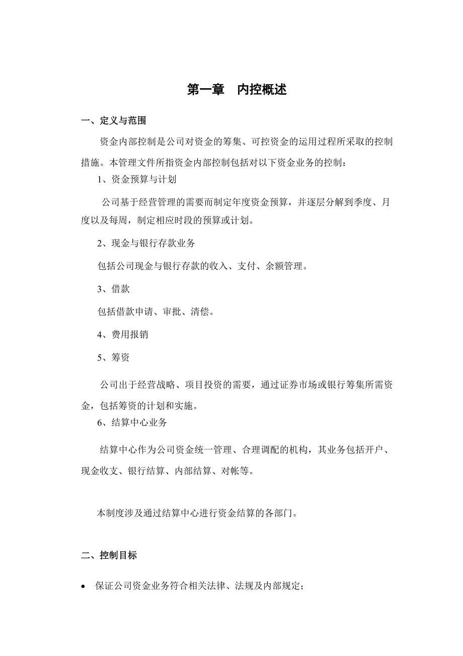 大型上市公司资金内部控制制度精品管理参考资料_第2页