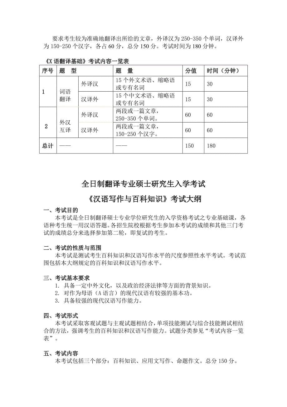 全日制翻译硕士专业学位MTI考试总纲华中师范大学研究生处部_第5页