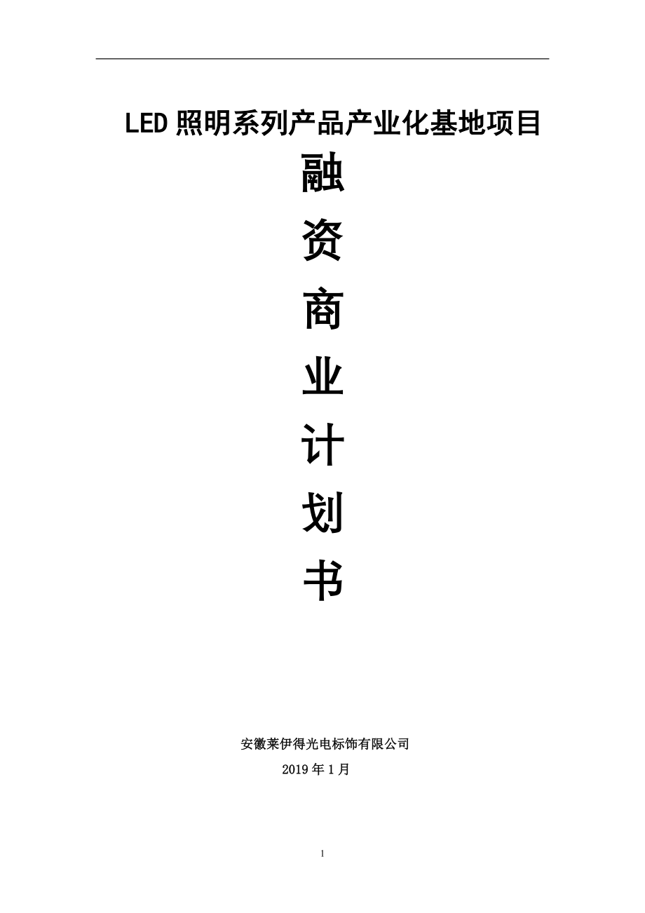 LED项目融资商业计划书.doc
