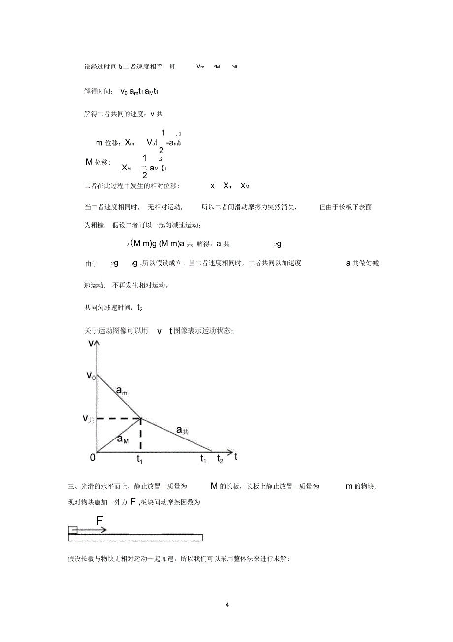 高中物理牛顿第二定律——板块模型解题基本思路_第4页