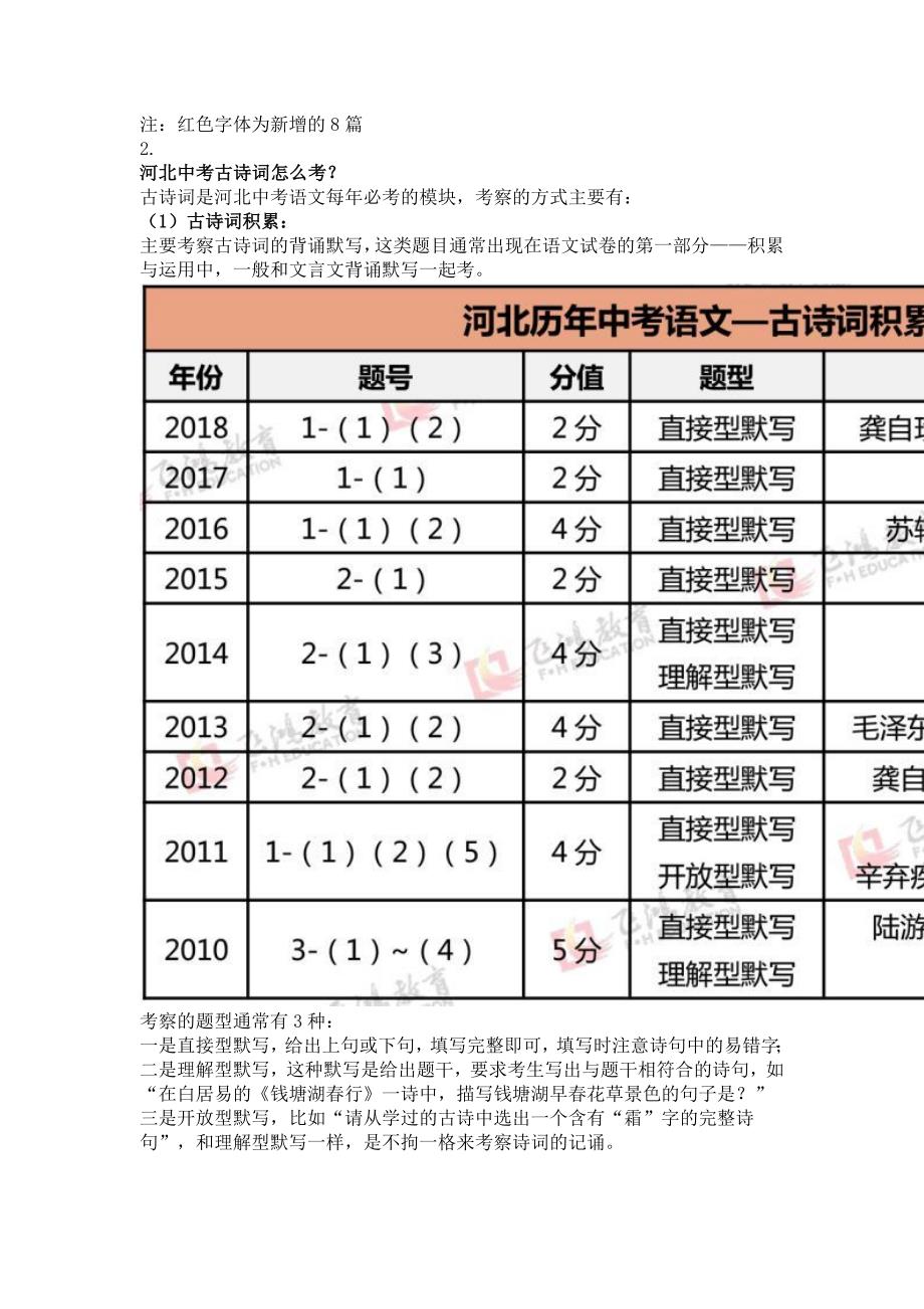 河北省2019年中考语文考试说明_第2页