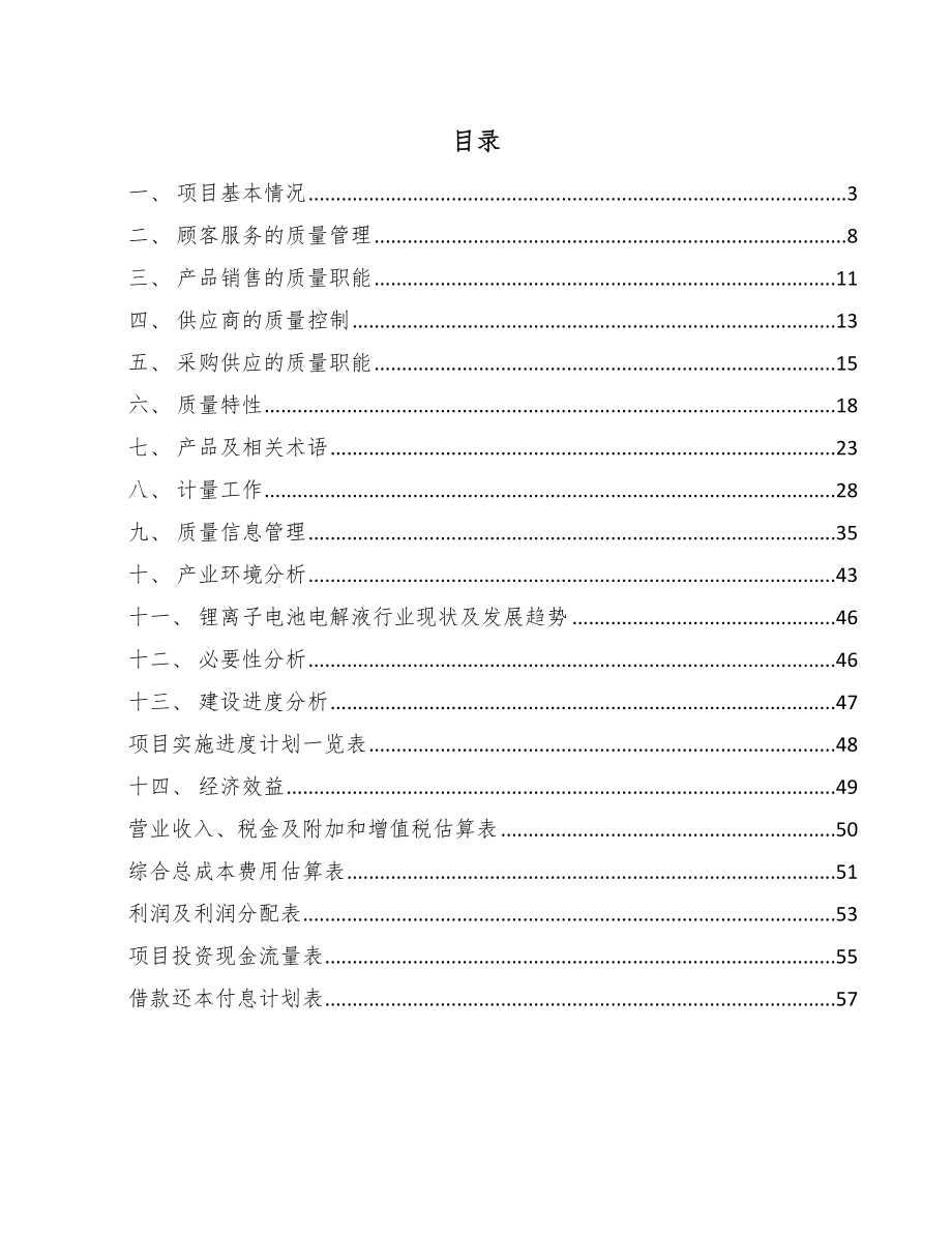 锂离子电池电解液项目销售和顾客服务质量管理方案【参考】_第2页