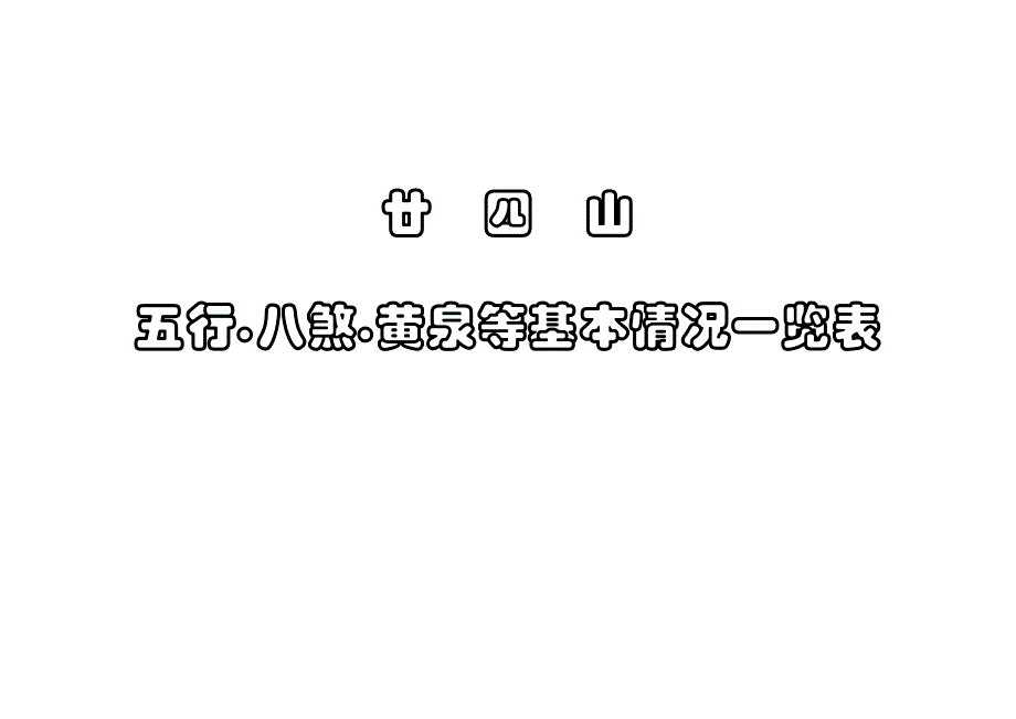 廿四山五行八煞黄泉等基本情况一览表(经典).doc_第1页