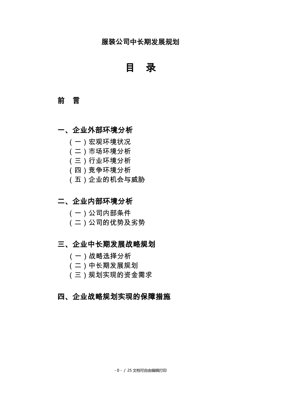 服装公司中长期战略规划_第1页