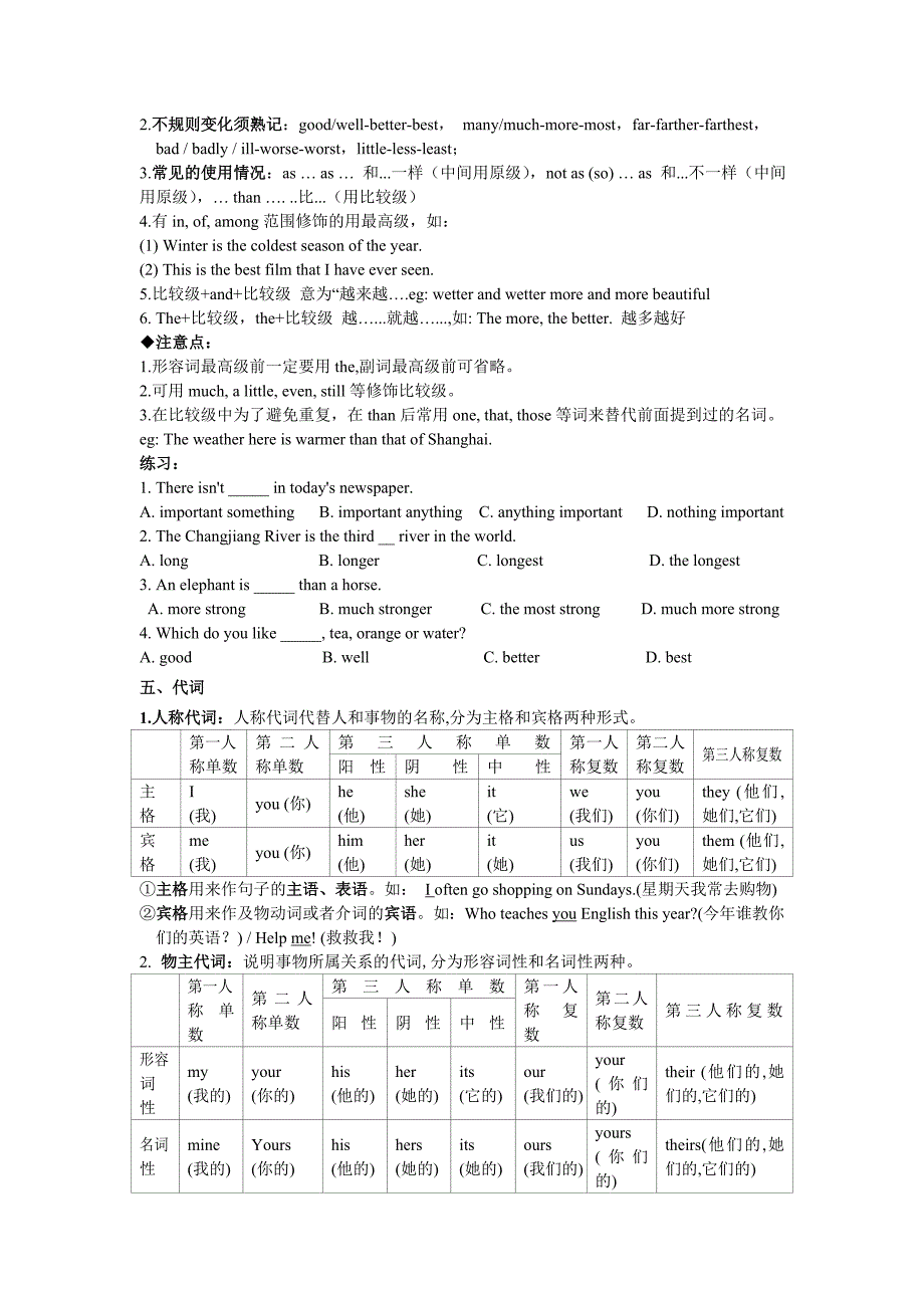 电大网考英语语法复习资料_第4页