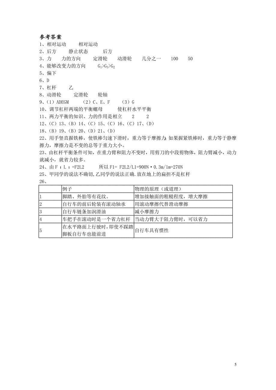 人教版八年级物理下册-第12章-简单机械-单元测试题3-.doc_第5页