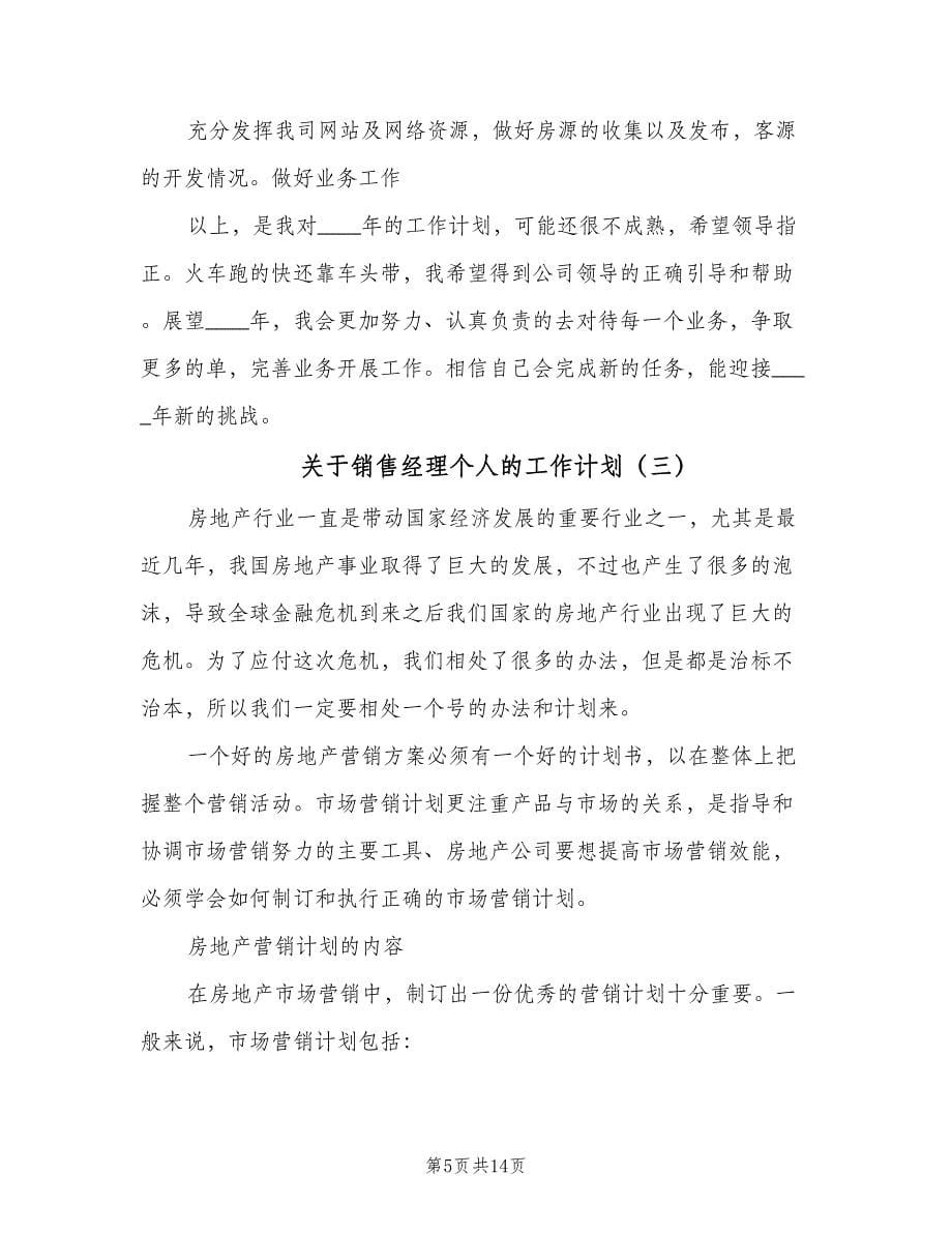 关于销售经理个人的工作计划（五篇）.doc_第5页