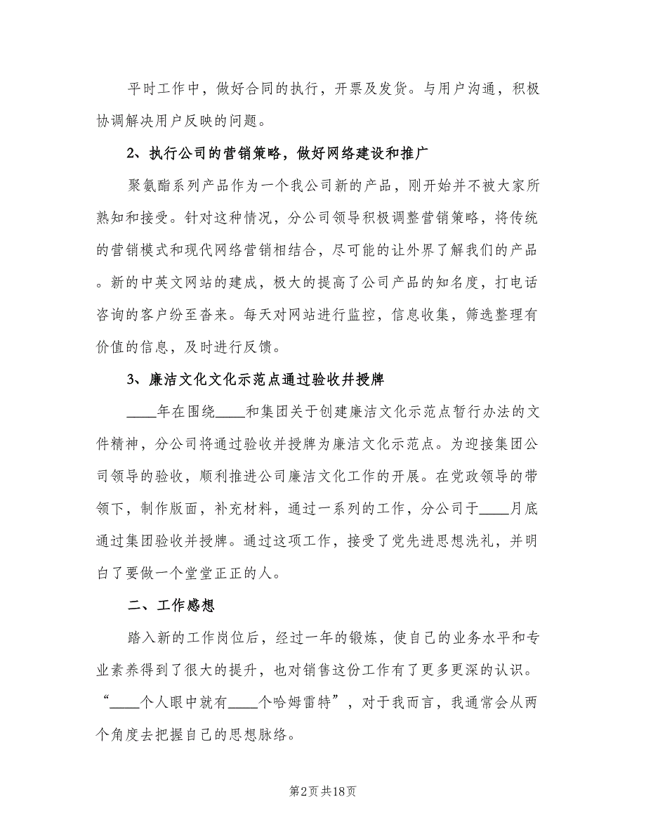 销售人员2023年终工作总结范文（六篇）.doc_第2页