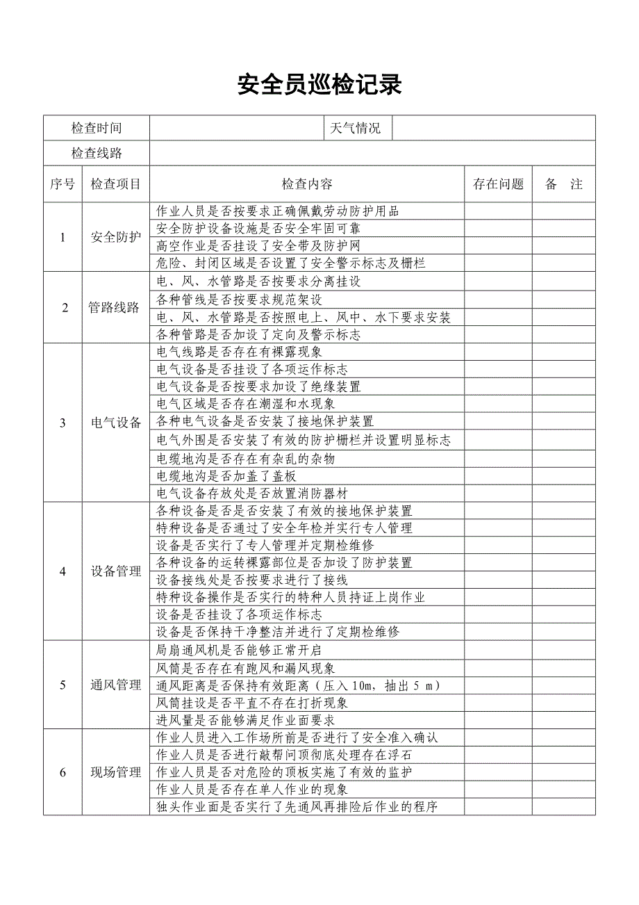 安全员检查记录_第2页