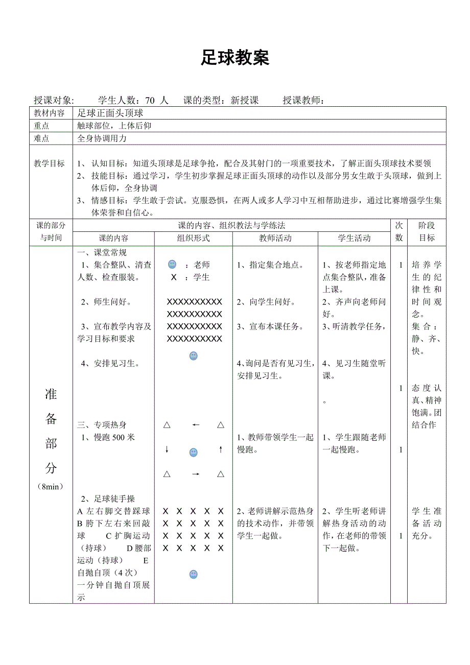 足球正面头顶球教案.docx_第1页