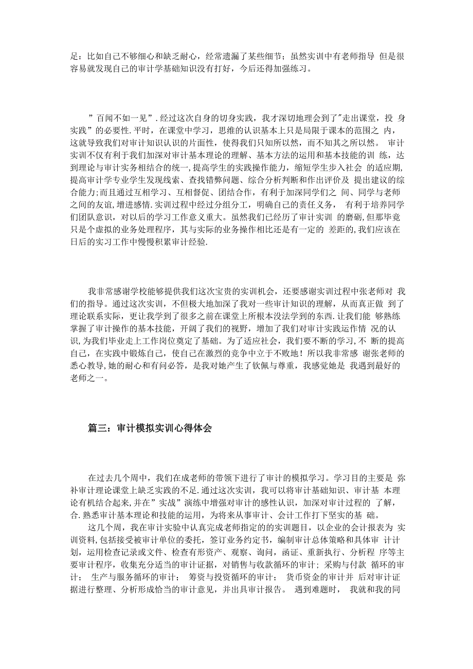 审计模拟实训心得3篇_第3页