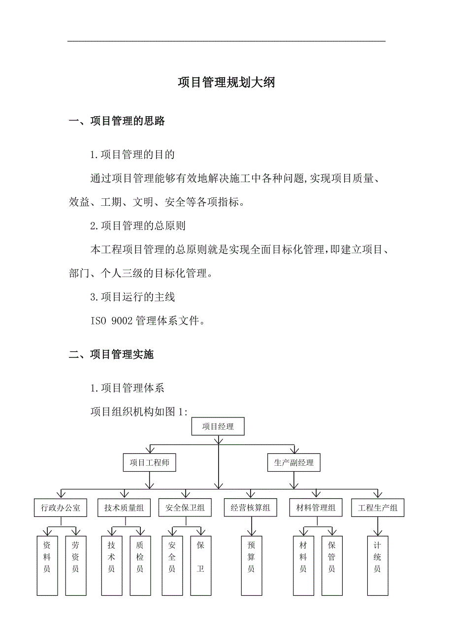 项目管理规划大纲范本_第1页