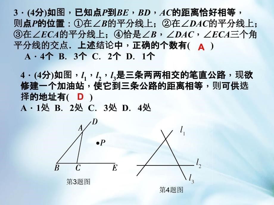 北师大版数学八年级下：1.4角平分线2ppt课件_第5页