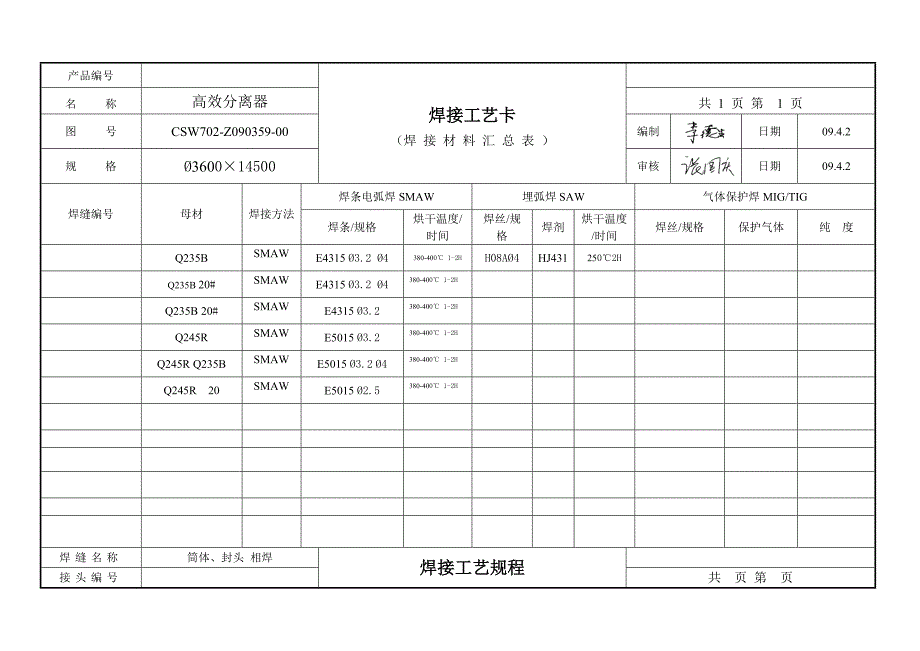 高效分离器焊接工艺规程1_第3页