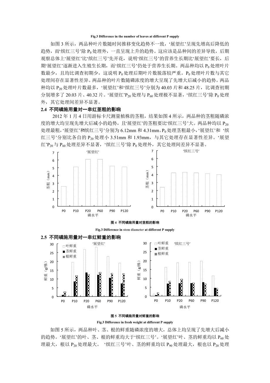 不同磷施用量对一串红营养生长的影响_第4页