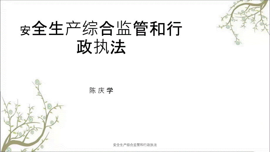 安全生产综合监管和行政执法PPT课件_第1页