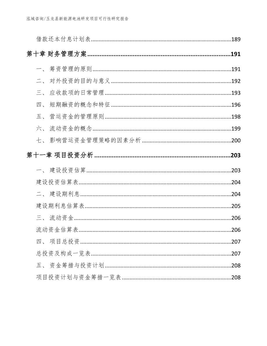 玉龙县新能源电池研发项目可行性研究报告（范文模板）_第5页