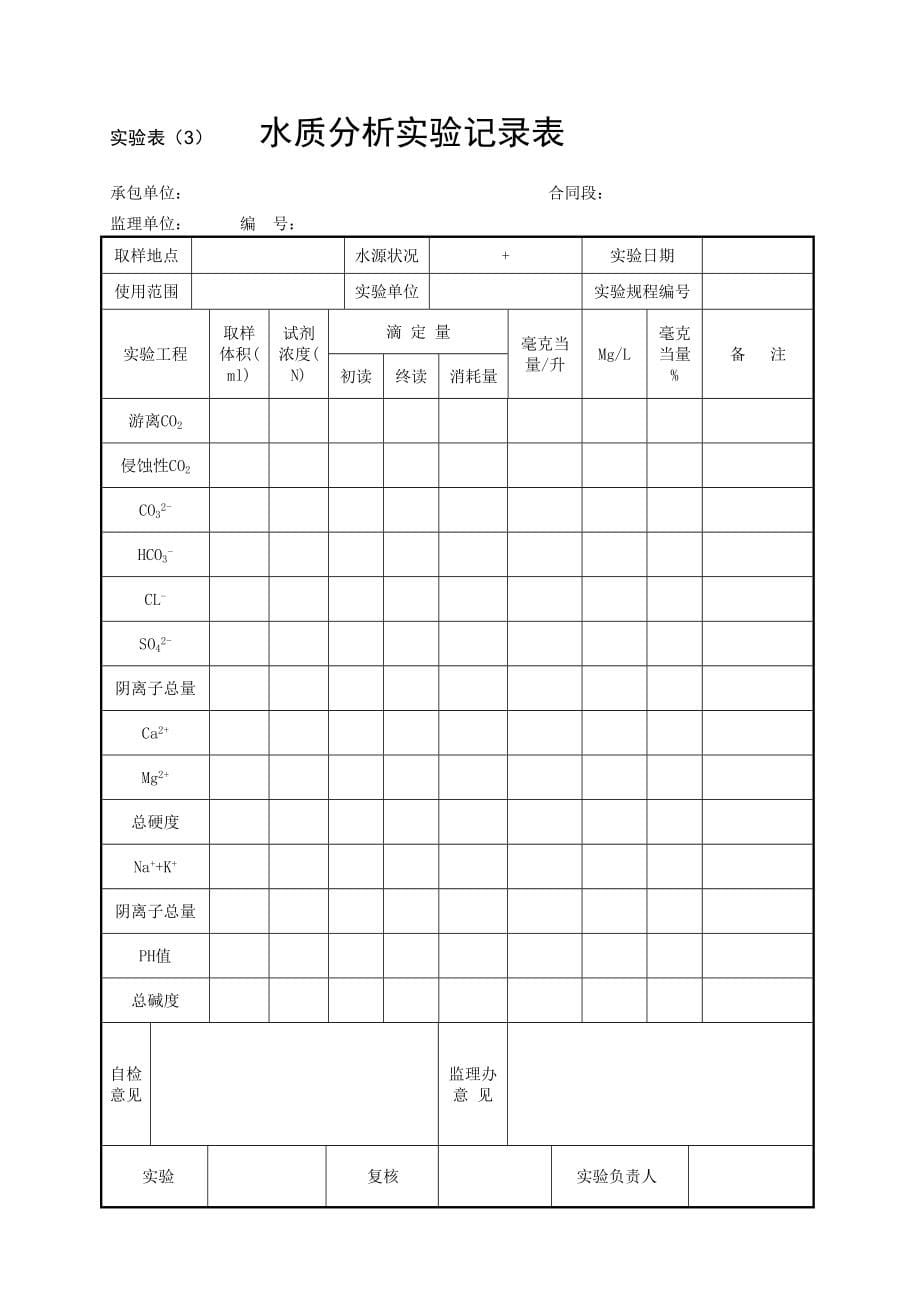 《公路工程管理表格》之五试验记录表(DOC 68页)_第5页