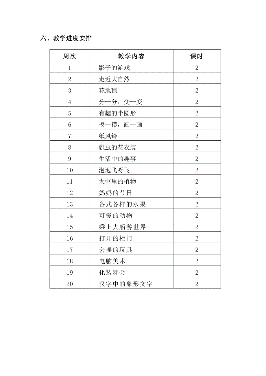 人教版小学一年级美术下册教学计划_第3页