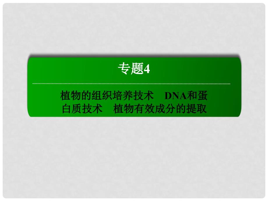 高考生物一轮总复习 专题4 植物的组织培养技术 DNA和蛋白质技术植物有效成分的提取课件 新人教版选修1_第2页