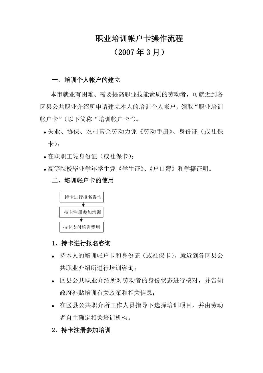 职业培训帐户卡操作流程_第1页