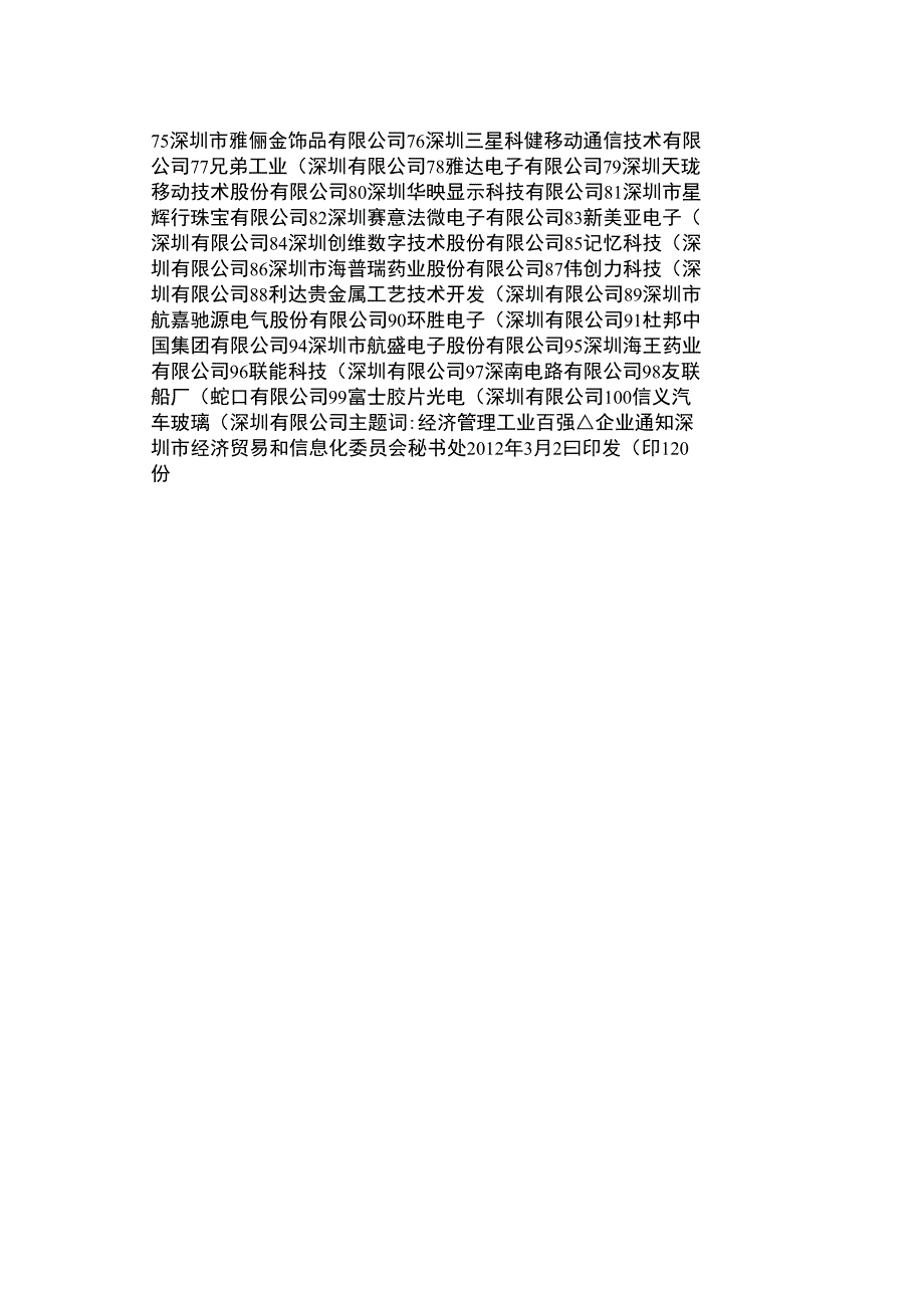 2011年度深圳市工业百强企业20120321_第3页