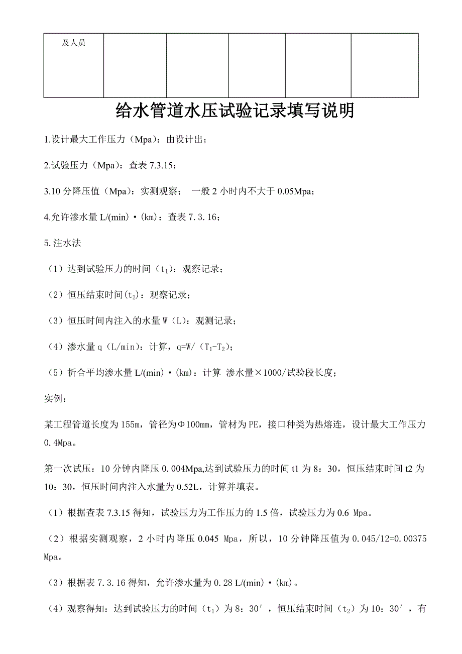 供水管道水压试验记录表_第2页