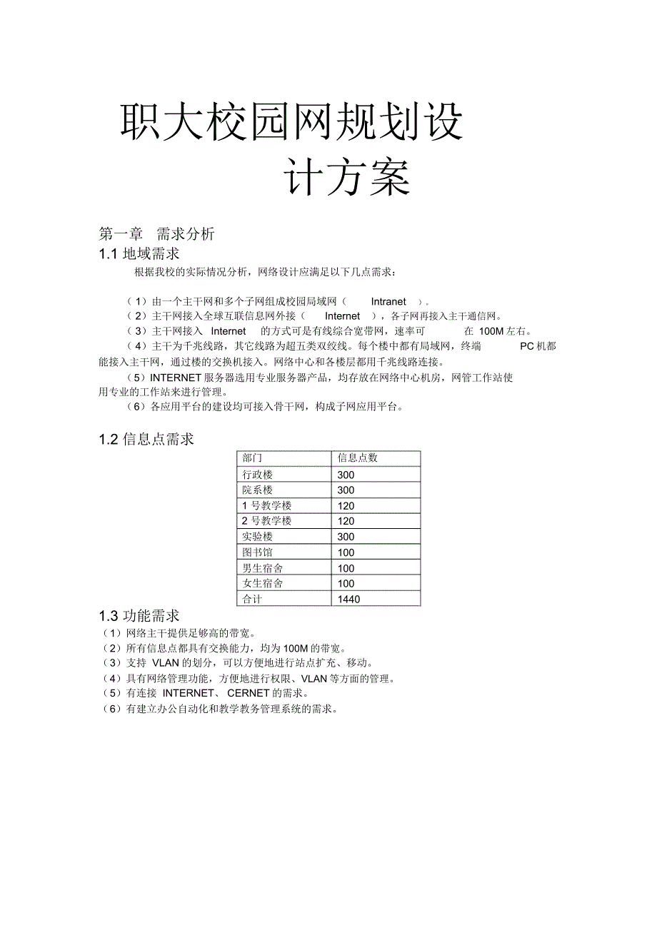 职大校园网规划设计方案_第1页