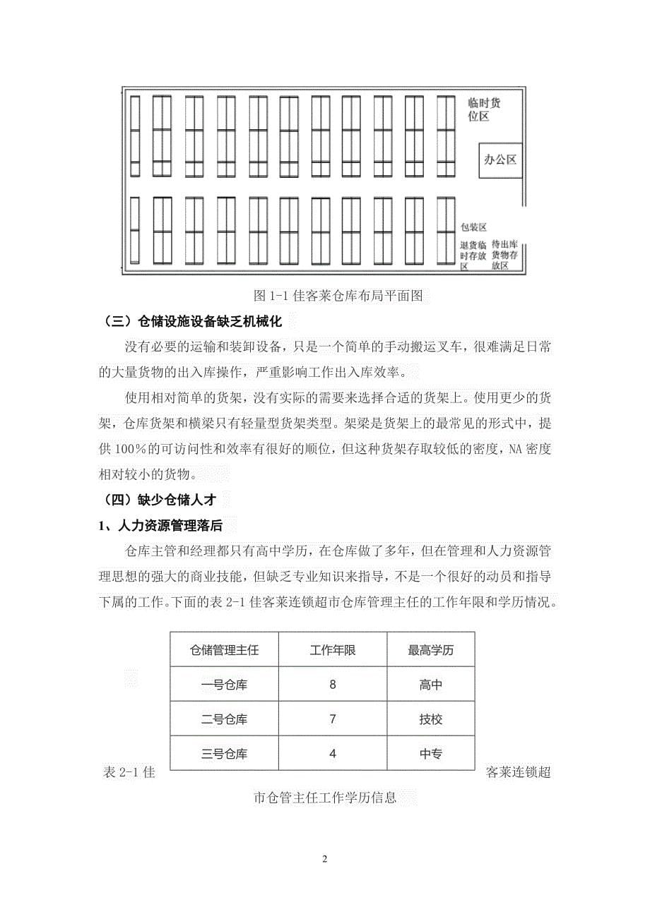 毕业论文-佳客莱超市仓储管理存在的问题及对策_第5页