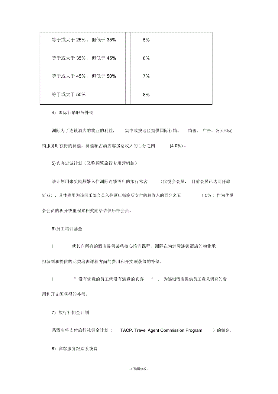 洲际酒店集团管理费用条款_第2页