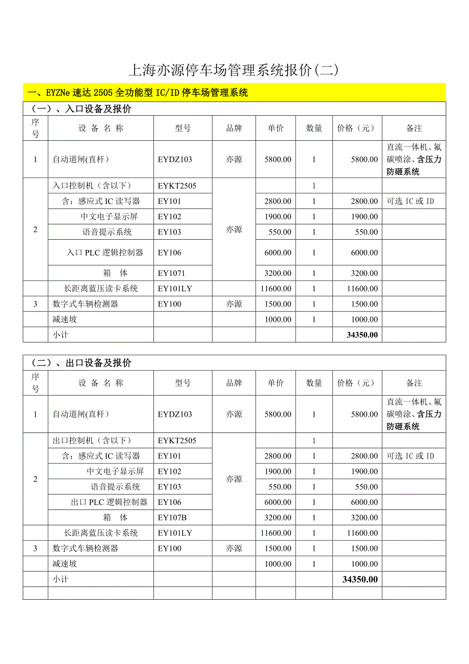 上海亦源停车场管理系统报价_第1页