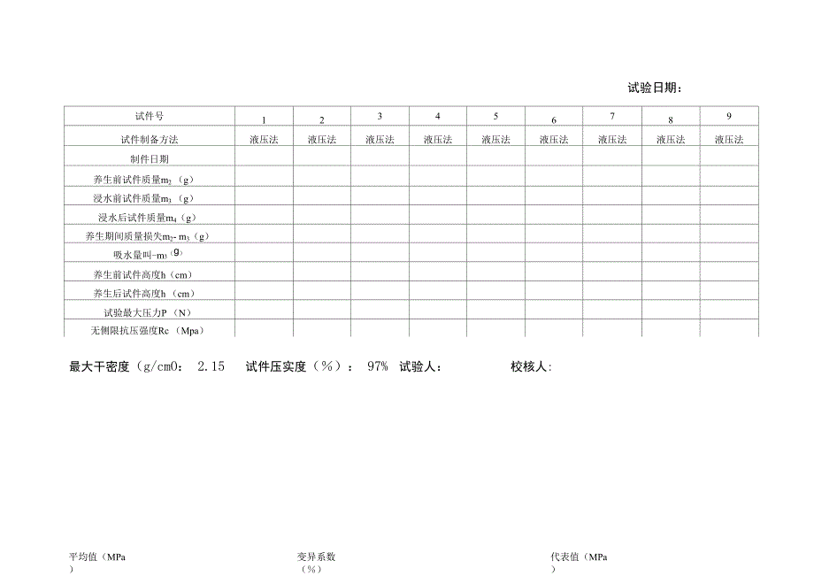 七天无侧限抗压强度试验表_第2页