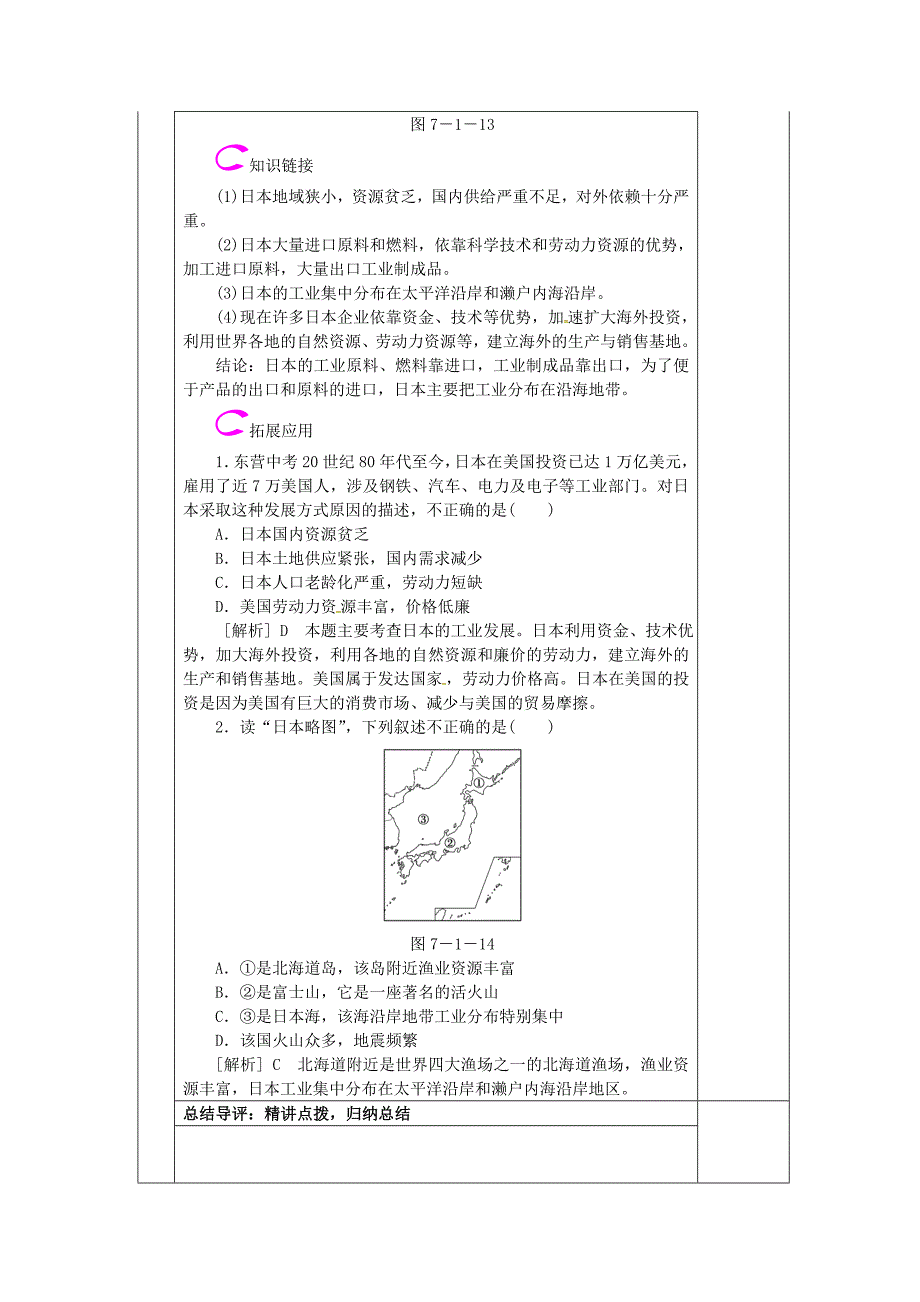 【最新】湖南省邵东县七年级地理下册7.1日本与世界联系密切的工业教学案人教版_第3页