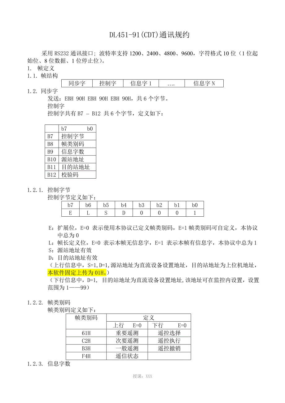 DL451-91(CDT)通讯规约_第1页