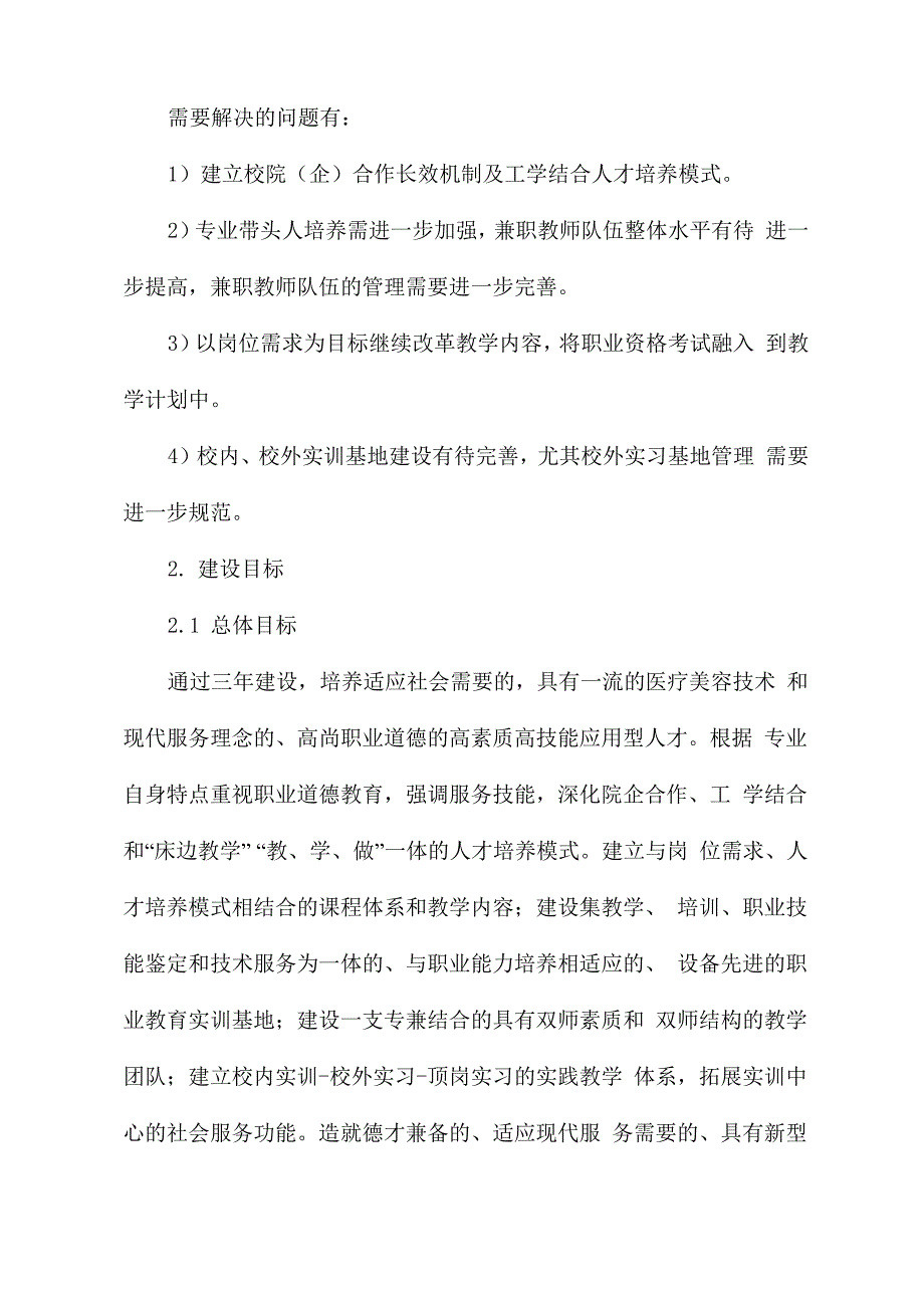 医疗美容技术专业建设实施方案_第4页