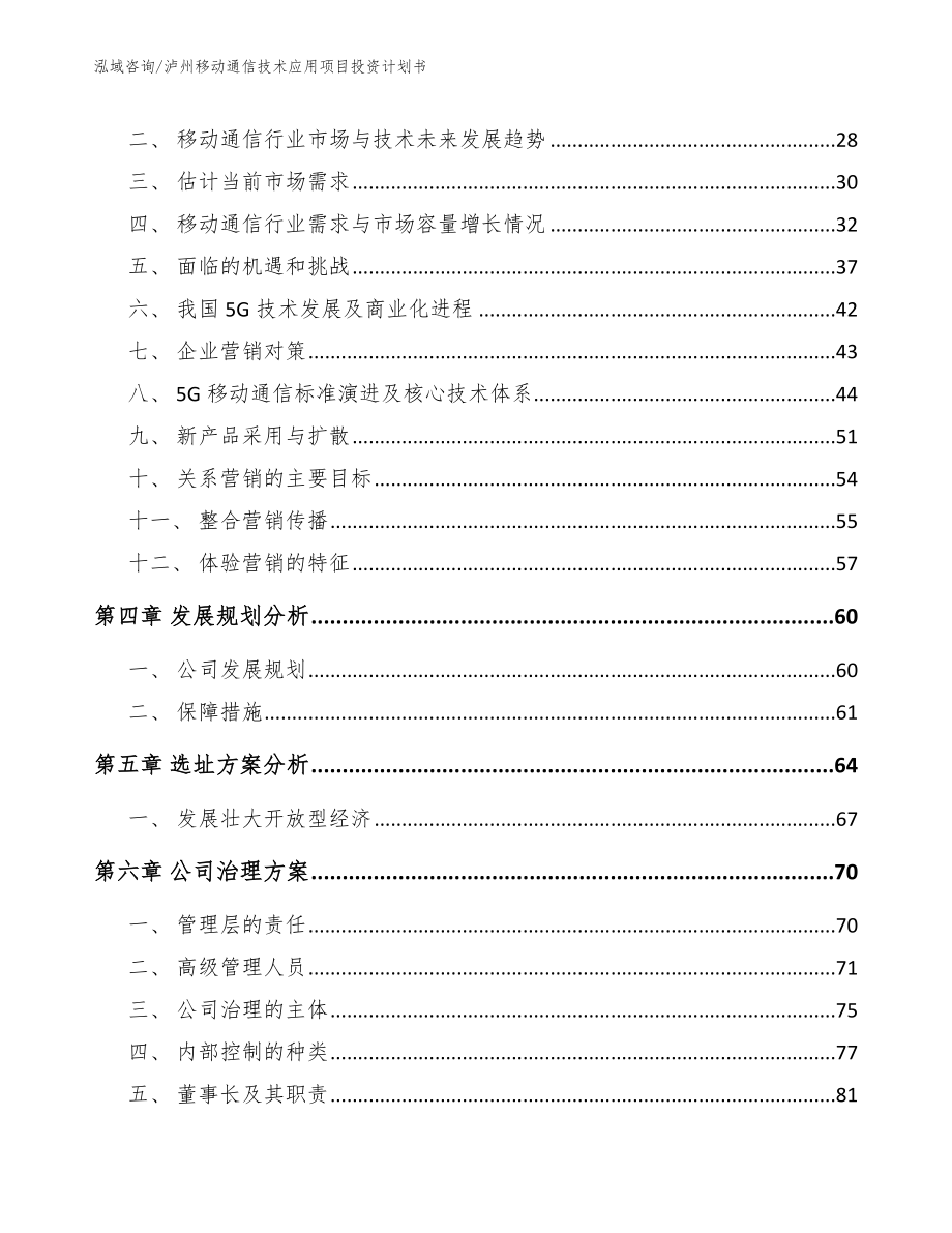 泸州移动通信技术应用项目投资计划书_第3页